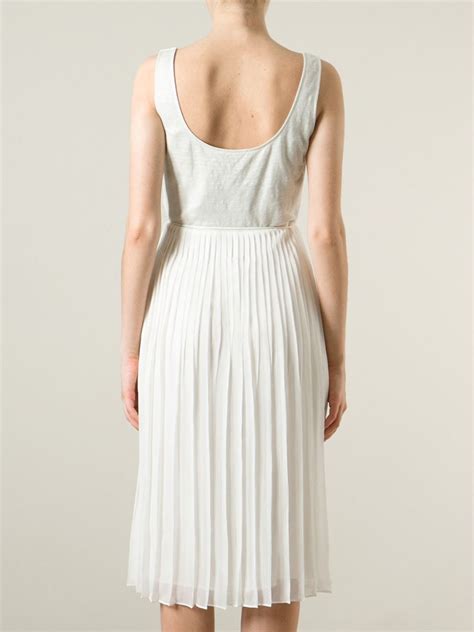 burberry white gown|burberry pleated neck franny dress.